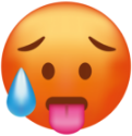 Emoji rouge qui est essouflé