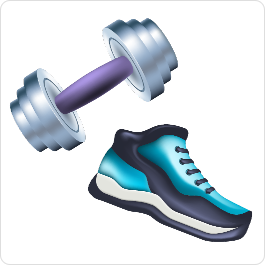 Haltère et chaussures de sport